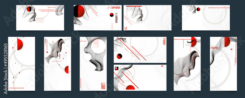 Poster white background restraint purity design Japanese style templates set invitations to lines abstract background for book cover texture brochure