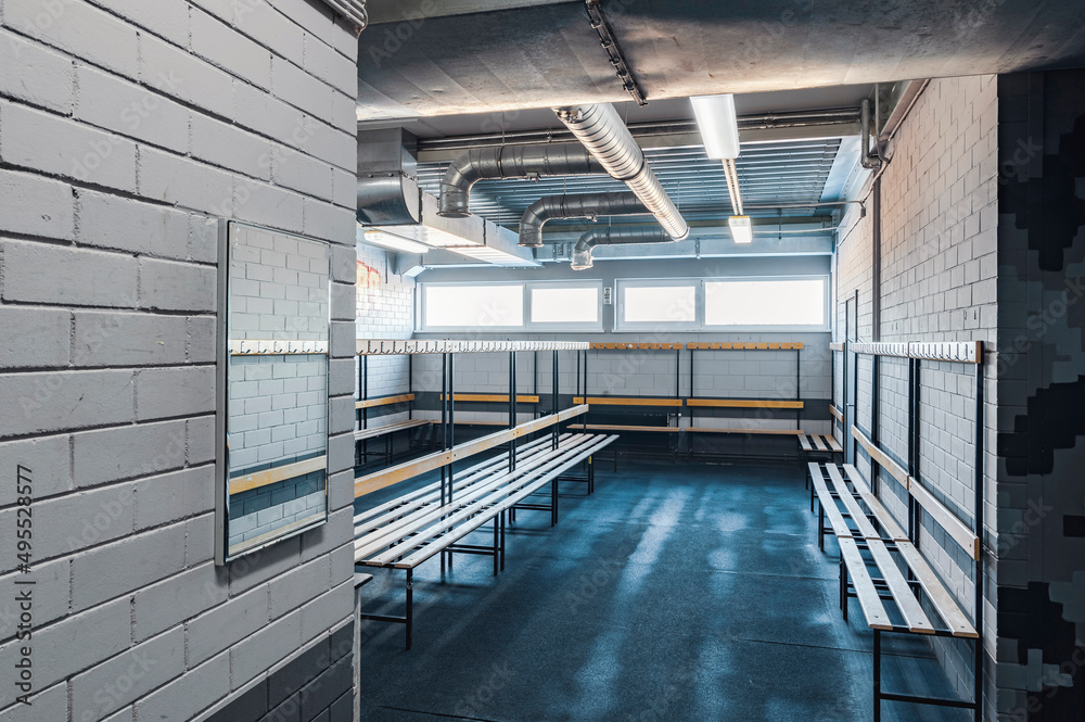 Obraz premium Ice hockey locker rooms in sports arena