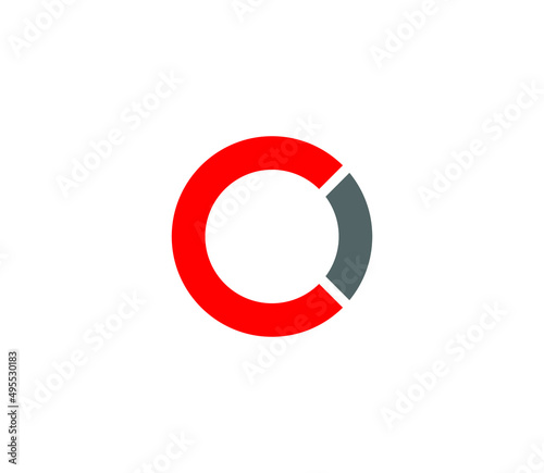Red color c letter vector logo design