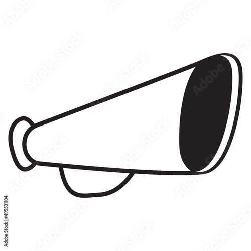 Cinematographic horn. Film industry design.Cinema megaphone hand drawn.