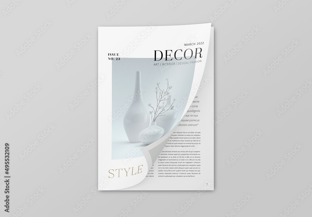 Top View Magazine Cover Mockup Stock Template | Adobe Stock
