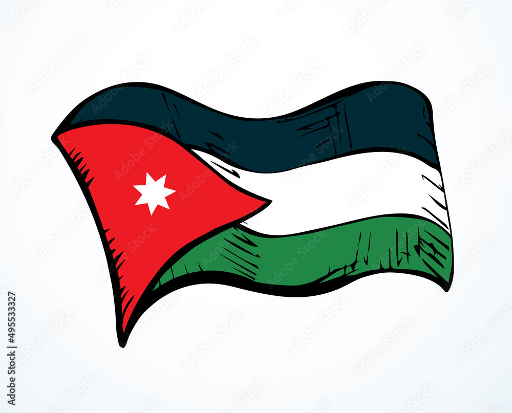 Flag of Jordan. Vector drawing icon Stock Vector Adobe Stock