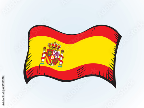 Flag of Spain. Vector drawing icon