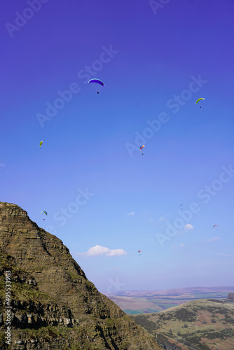 Paragliding near Mam Tor in the Peak District 
