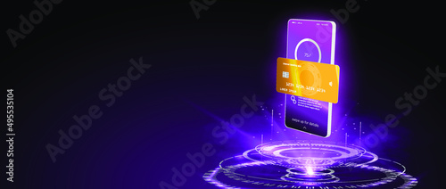 Financial analytics, digital financial services. Phone with a mobile interface Secure mobile banking. Buy by card, online payment app for smartphone Banking App UI, UX Kit for responsive mobile app