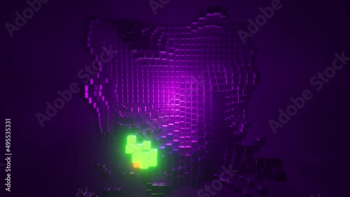 Dynamic neon particles 4K UHD 60FPS 3D illustration photo