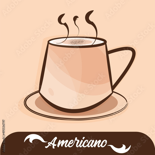 Isolated coffee cup americano presentation Vector