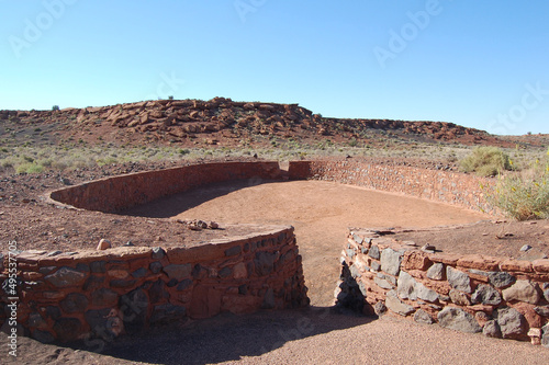 Ancient Pueblo ceremonial ball court, Wupatki National Monument, in Coconino County, Flagstaff, Arizona. photo