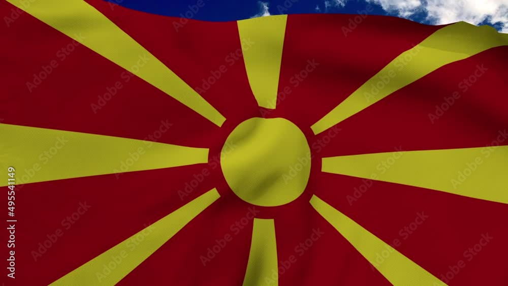 Macedonia flag, flag fluttering like in the wind Macedonia flag, flag fluttering like in the wind