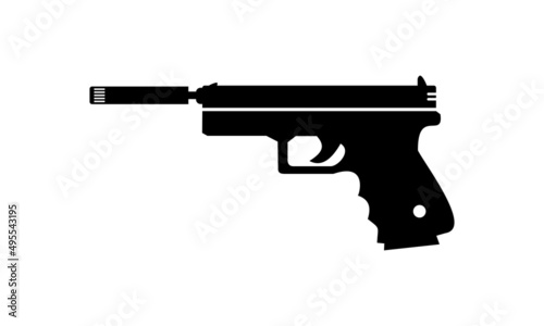 gun with silencer machine vector