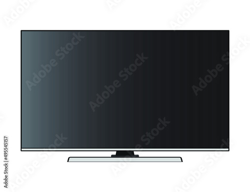 TV flat screen lcd, plasma, tv mock up. Black blank HD monitor mockup. Modern video panel black flatscreen.Isolated on white background. Widescreen show your business presentation on display device
