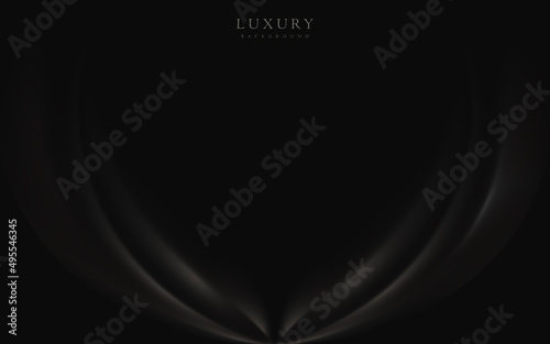 Abstract luxury dark background. Wavy silk fabric texture.  