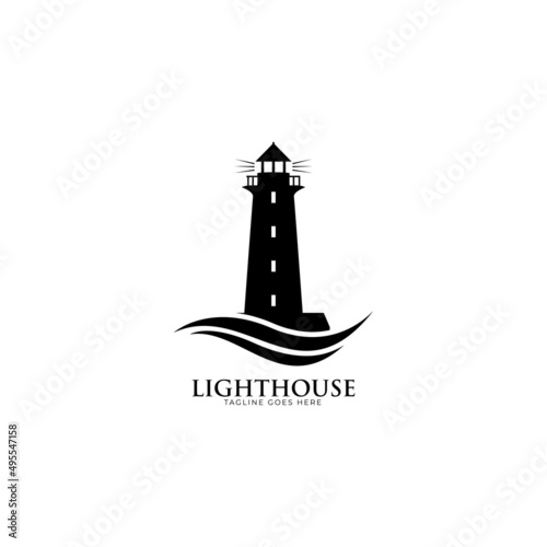 lighthouse art vintage retro logo symbol design illustration inspiration