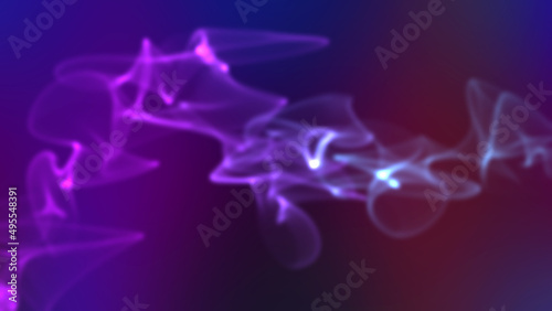 Abstract purple background with glowing multicolored lines.