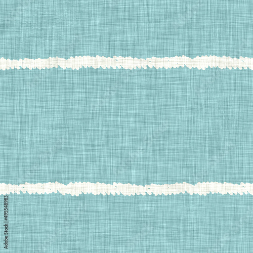 Aegean teal liner stripe patterned linen texture background. Summer coastal living style home decor fabric effect. Sea green wash grunge wave line blur material. Decorative textile seamless pattern