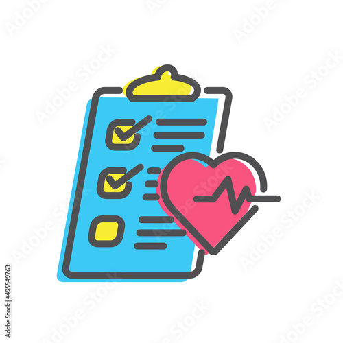 flat design health check icon vector illustration
