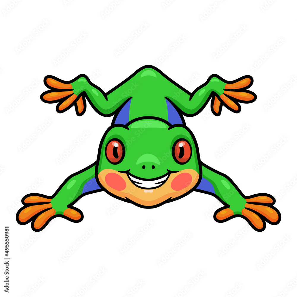 Fototapeta premium Cute little frog cartoon character