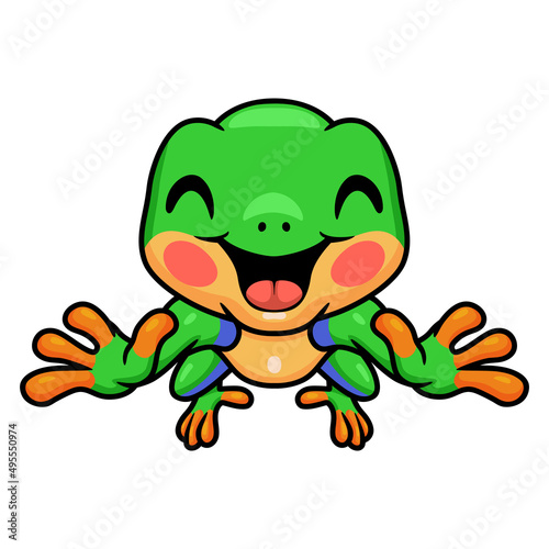 Cute little frog cartoon character