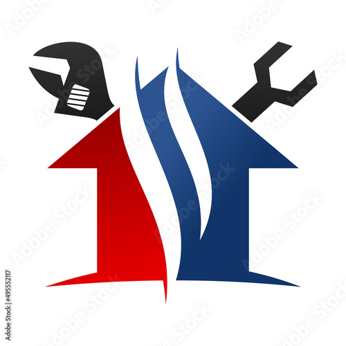 Home Service Air Conditioner logo Icon Illustration Brand Identity
