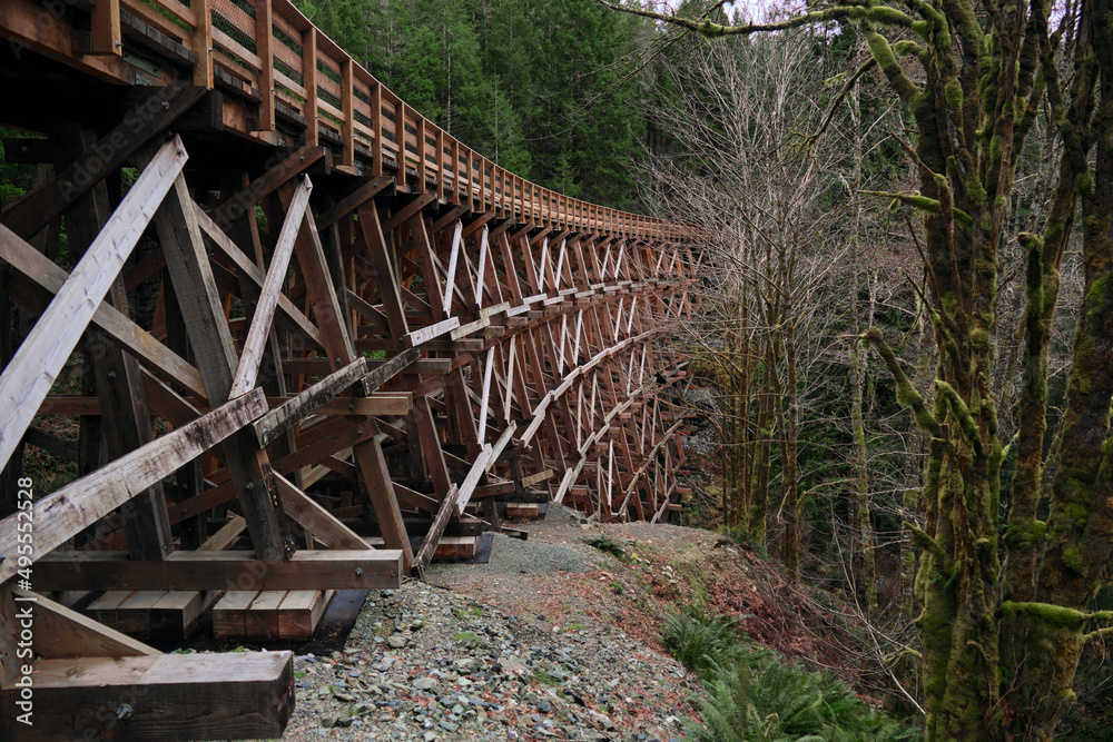 Old railway bridge. Vancouver Island. Galloping Goose trail. British Columbia. Canada Old railway bridge. Vancouver Island. Galloping Goose trail. British Columbia. Canada