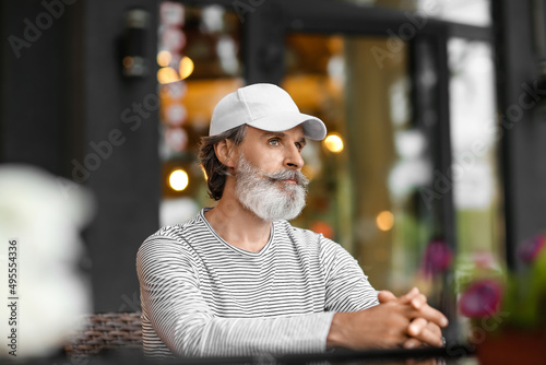 Handsome mature man resting...