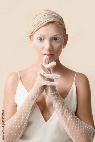Beautiful young woman with ...