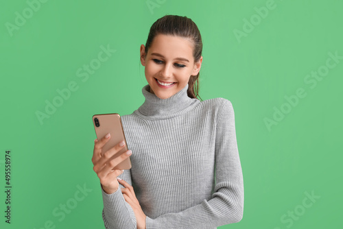 Beautiful happy young woman...