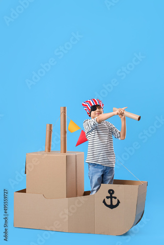Cute little boy playing wit...