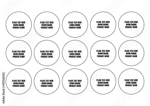 Printable Round Edge Labels, EDIT TEXT, Size 2 inch