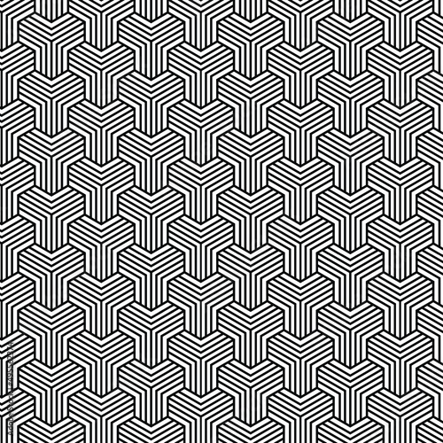 Seamless repeating geometric pattern illustration textile design circle square triangle polygon 3D © SalePark