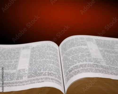 Christian Open Bible. The Bible. Reading The Word Of God. Study of religious literature.
