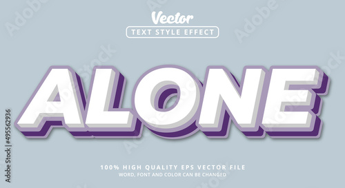 Editable text effects, Alone text in modern color style and layered style