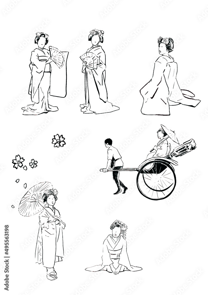 舞妓イラスト　maiko  illustration