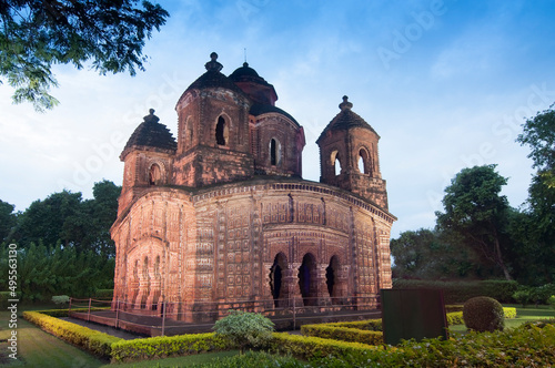 Shyamroy Temple, Bishnupur , India - made of terracotta (baked clay) - world famous tourist spot. photo