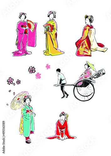 舞妓イラスト　maiko  illustration