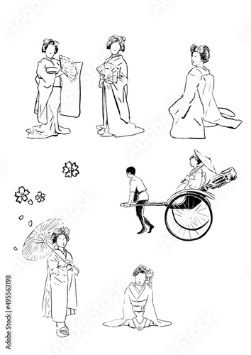 舞妓イラスト　maiko  illustration