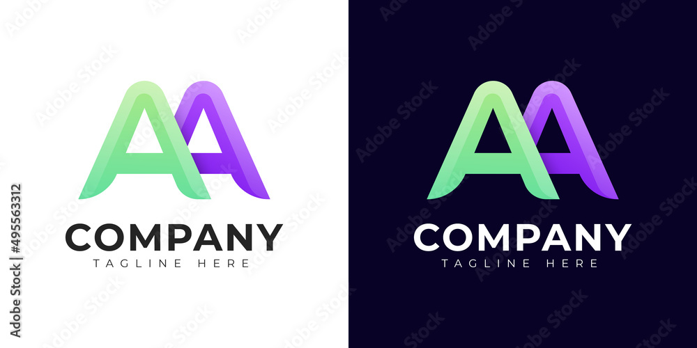Monogram a and aa initial letter logo design. Modern letter a and aa colorful vector logo template. Monogram a and aa initial letter logo design. Modern letter a and aa colorful vector logo template.