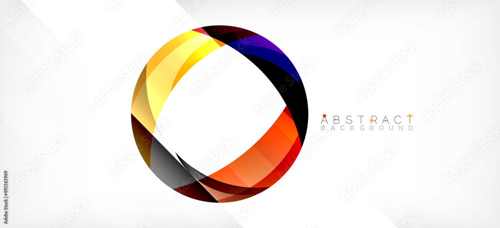 Geometric abstract background. Circle created with overlapping color shapes. Vector Illustration For Wallpaper, Banner, Background, Landing Page Geometric abstract background. Circle created with overlapping color shapes. Vector Illustration For Wallpaper, Banner, Background, Landing Page