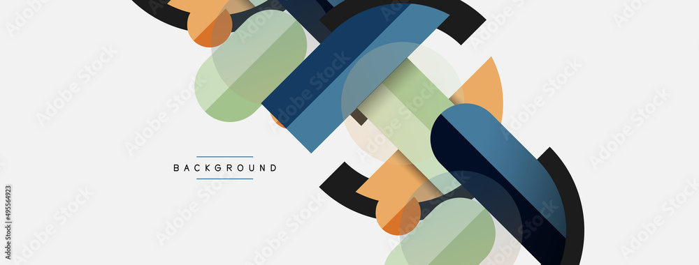 Round geometric shapes lines and circles. Vector template for wallpaper banner background or landing page Round geometric shapes lines and circles. Vector template for wallpaper banner background or landing page