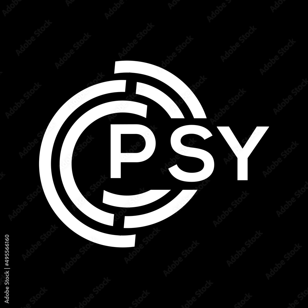 Obraz premium PSY letter logo design on black background. PSY creative initials letter logo concept. PSY letter design.