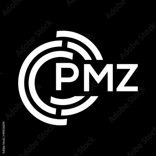 PMZ letter logo design on black background. PMZ  creative initials letter logo concept. PMZ letter design. photo