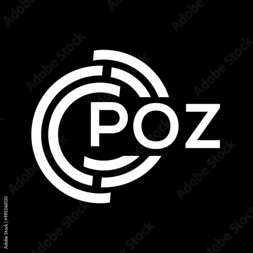 POZ letter logo design on black background. POZ  
 creative initials letter logo concept. POZ letter design.