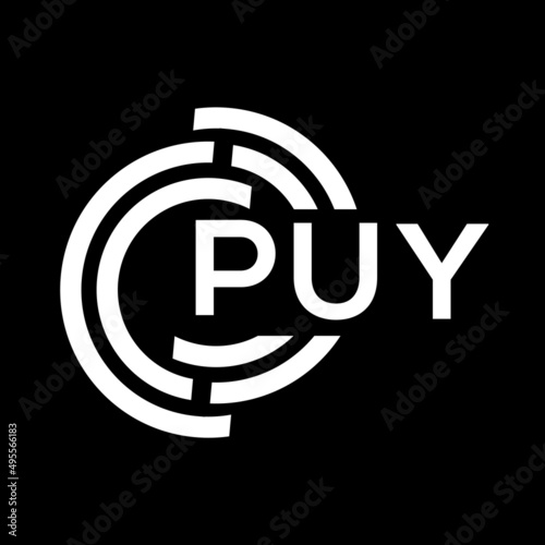 PUY letter logo design on black background. PUY creative initials letter logo concept. PUY letter design.