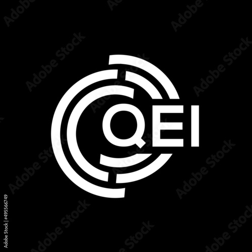 QEI letter logo design. QEI monogram initials letter logo concept. QEI letter design in black background. photo