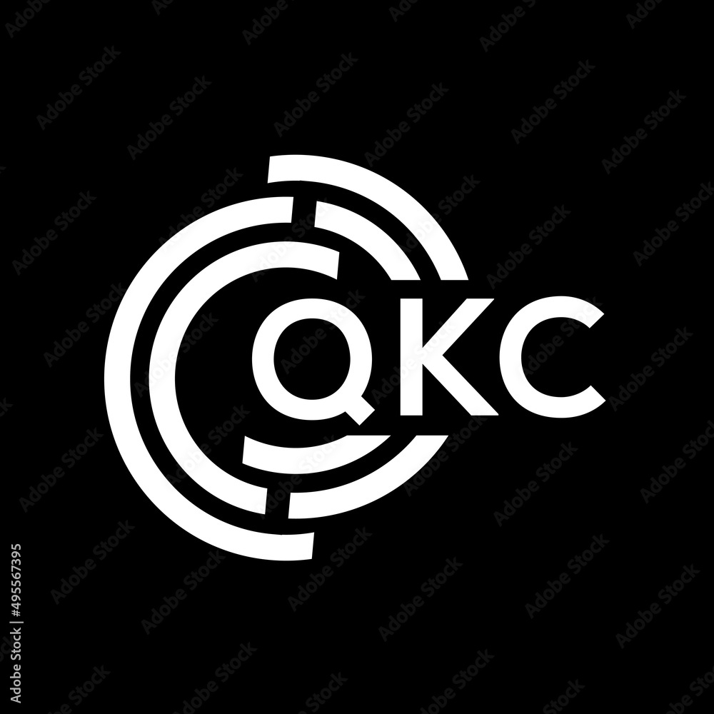 QKC letter logo design. QKC monogram initials letter logo concept. QKC letter design in black background. QKC letter logo design. QKC monogram initials letter logo concept. QKC letter design in black background.