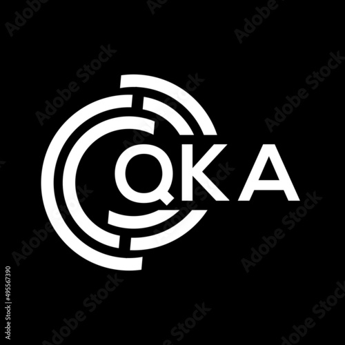 QKA letter logo design. QKA monogram initials letter logo concept. QKA letter design in black background. photo