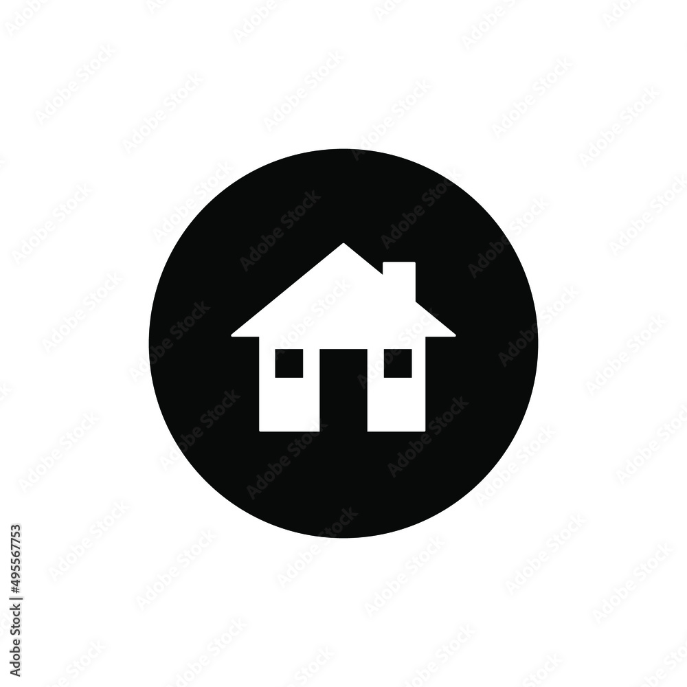 Home icon circle black color editable. Home map marker. house logo concept. Home icon circle black color editable. Home map marker. house logo concept.