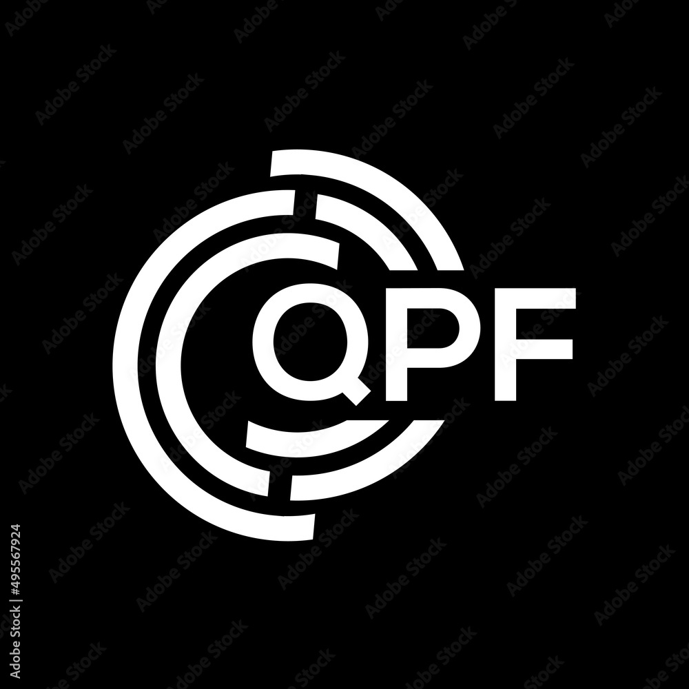 QPF letter logo design. QPF monogram initials letter logo concept. QPF letter design in black background. QPF letter logo design. QPF monogram initials letter logo concept. QPF letter design in black background.