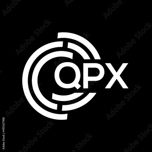 QPX letter logo design on Black background. QPX creative initials letter logo concept. QPX letter design. 
 photo