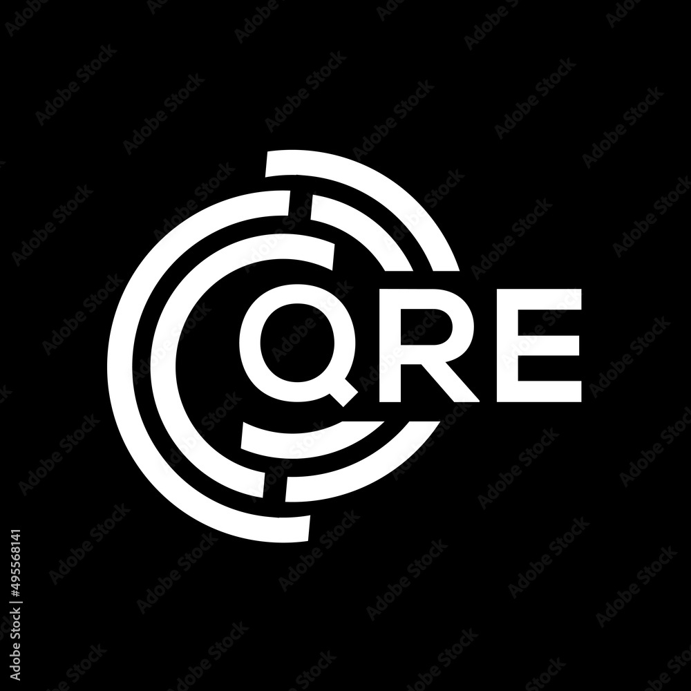 QRE letter logo design on Black background. QRE creative initials letter logo concept. QRE letter design. QRE letter logo design on Black background. QRE creative initials letter logo concept. QRE letter design.